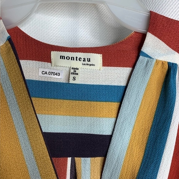 MONTEAU Multicoloured faux wrap/peplum top - Picture 8 of 9